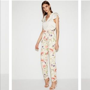 Express High Waisted Sash Waist Ankle Pant